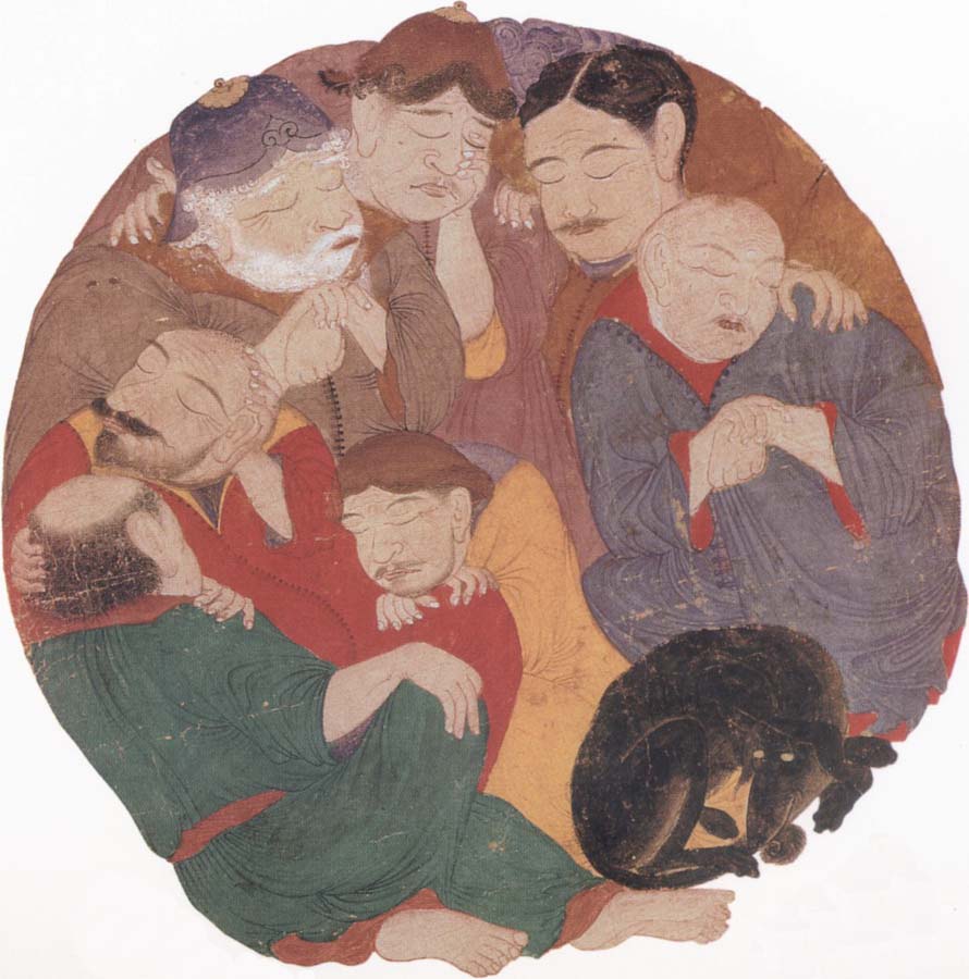 The Seven Sleepers in the cave of Ephesus with their dog